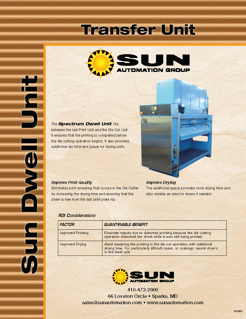 Conozca más sobre la Unidad Espaciadora de Sun Automation en el folleto.